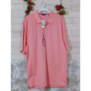 Men's Vineyard Vines S/S Mercerized Cotton Polo w Whale Pink Peach Large